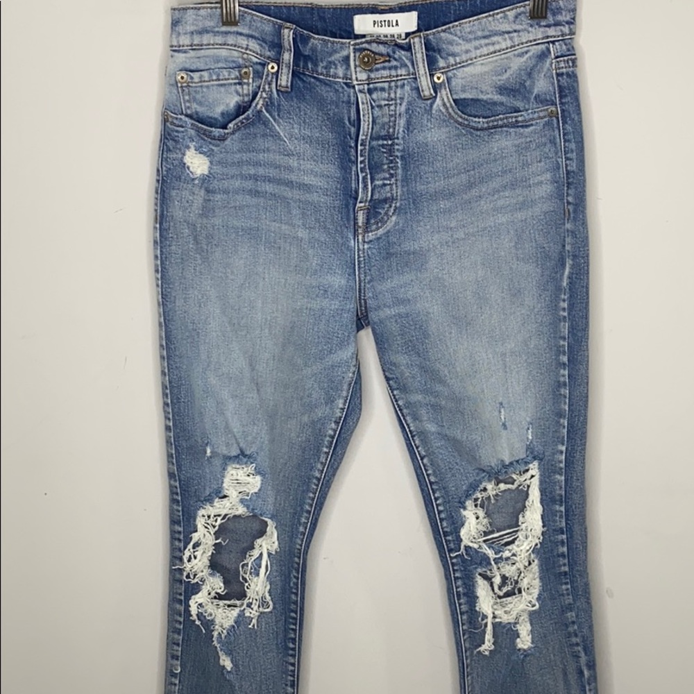 PISTOLA NICA LIGHT WASH HIGH RISE Jeans size 28 - Picture 6 of 9
